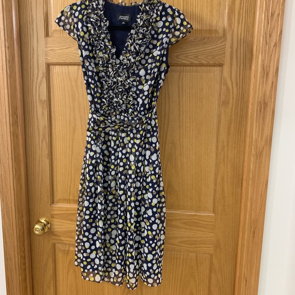 Adrianna Papell • belted cap sleeve dress • worn 2